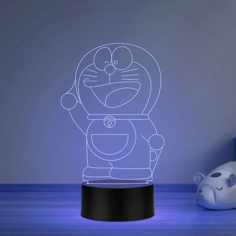 3D Illusion Doraemon Anime Led Night Lamp with Multicolored Kids Room & Home Decoration Lamp Best Birthday Gift for Children Girls Boys